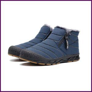 Women's Winter Snow Boots Zip Up Fur Lined Ankle Boots Waterproof Anti-Slip